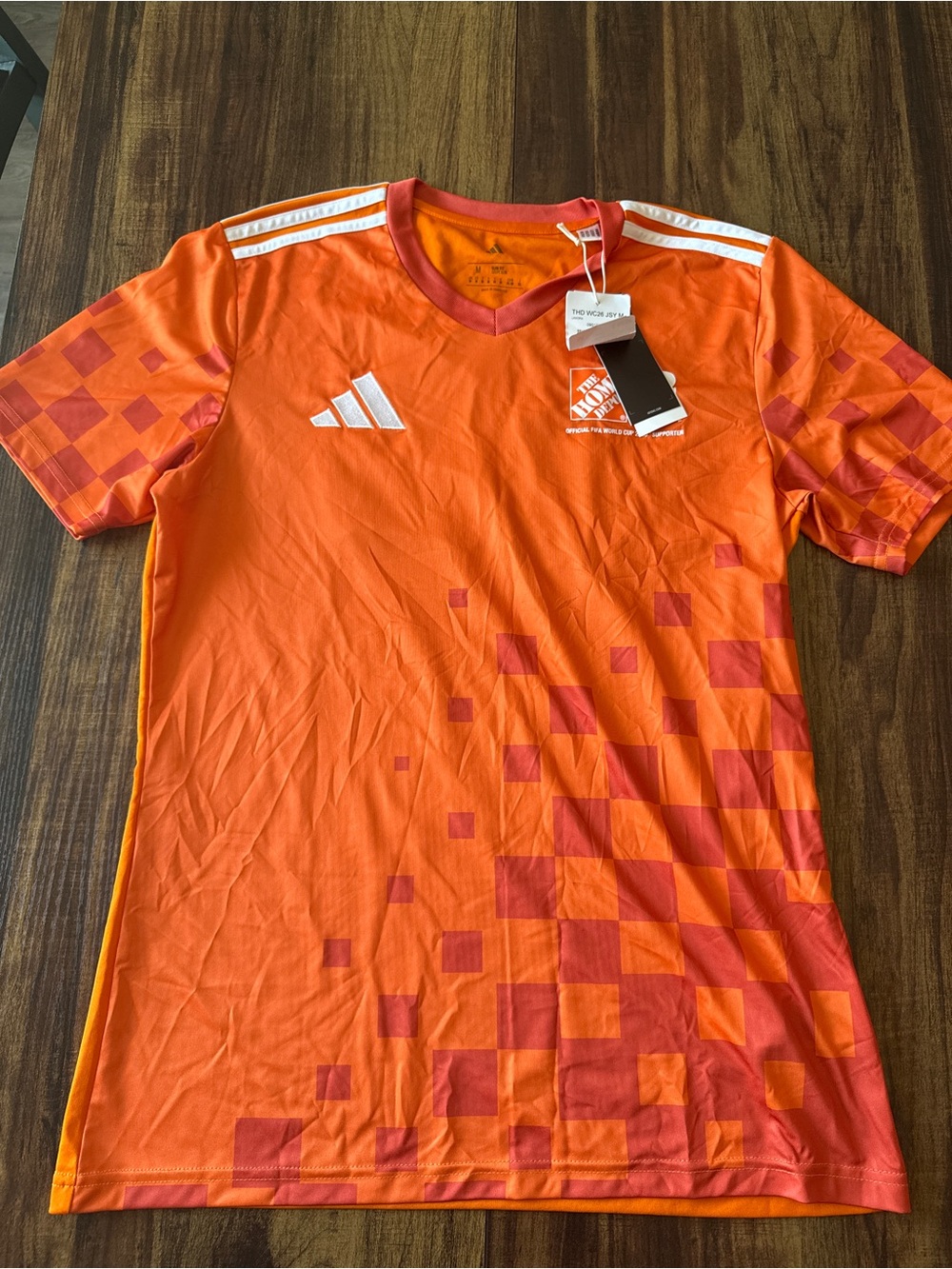 adidas Orange and White Home Depot FIFA World Cup Soccer Jersey